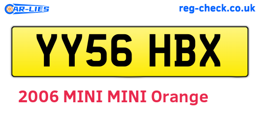YY56HBX are the vehicle registration plates.