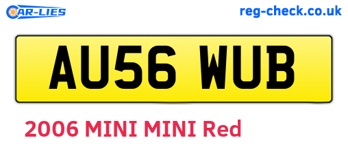 AU56WUB are the vehicle registration plates.