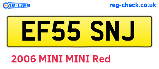EF55SNJ are the vehicle registration plates.