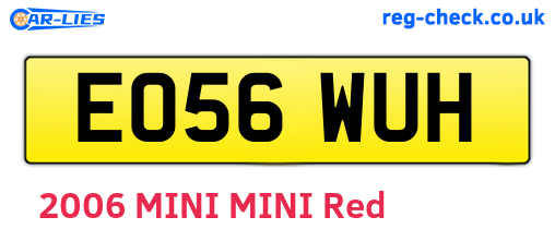 EO56WUH are the vehicle registration plates.