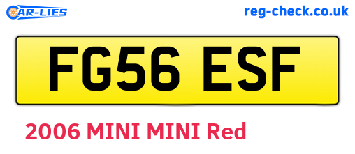 FG56ESF are the vehicle registration plates.