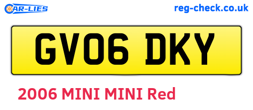 GV06DKY are the vehicle registration plates.