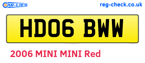 HD06BWW are the vehicle registration plates.