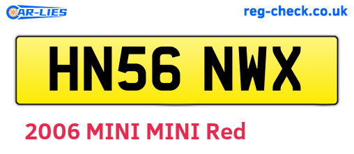 HN56NWX are the vehicle registration plates.