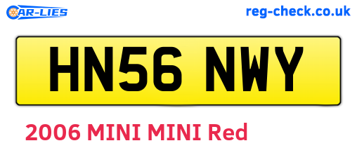 HN56NWY are the vehicle registration plates.