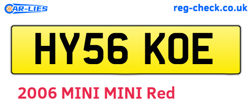 HY56KOE are the vehicle registration plates.