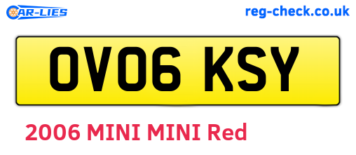 OV06KSY are the vehicle registration plates.