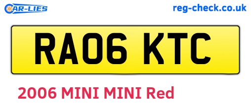 RA06KTC are the vehicle registration plates.