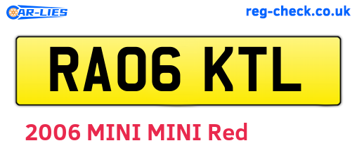 RA06KTL are the vehicle registration plates.