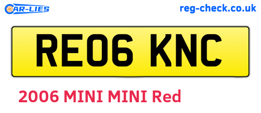 RE06KNC are the vehicle registration plates.