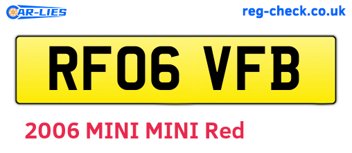 RF06VFB are the vehicle registration plates.