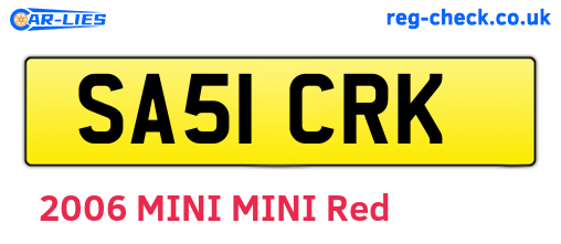SA51CRK are the vehicle registration plates.