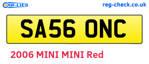 SA56ONC are the vehicle registration plates.