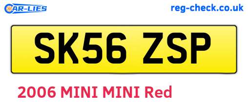 SK56ZSP are the vehicle registration plates.