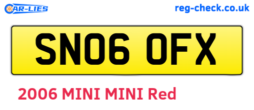 SN06OFX are the vehicle registration plates.