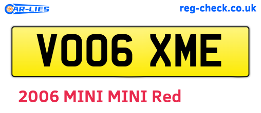 VO06XME are the vehicle registration plates.