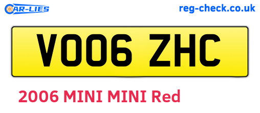 VO06ZHC are the vehicle registration plates.