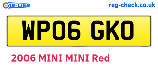 WP06GKO are the vehicle registration plates.