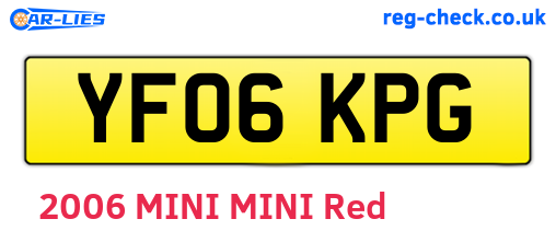 YF06KPG are the vehicle registration plates.