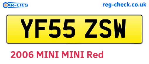 YF55ZSW are the vehicle registration plates.