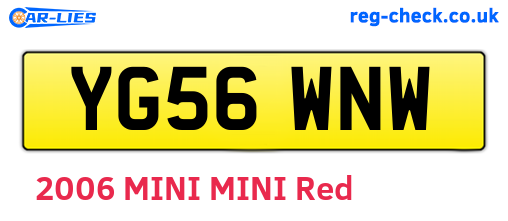 YG56WNW are the vehicle registration plates.