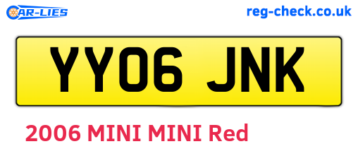 YY06JNK are the vehicle registration plates.