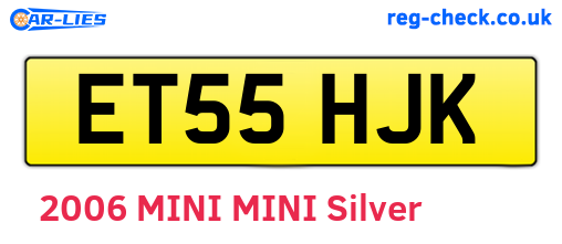 ET55HJK are the vehicle registration plates.