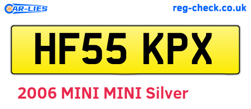 HF55KPX are the vehicle registration plates.