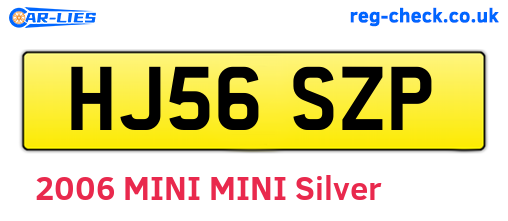 HJ56SZP are the vehicle registration plates.
