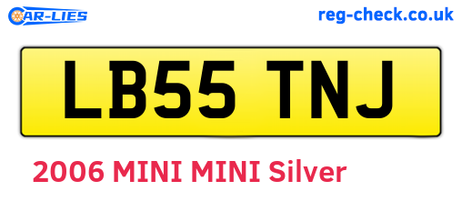 LB55TNJ are the vehicle registration plates.