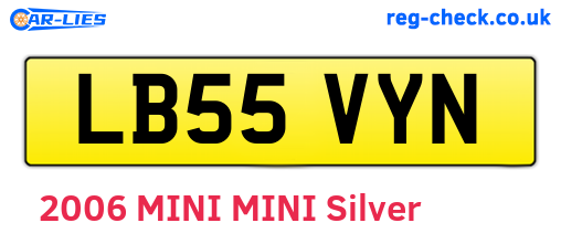 LB55VYN are the vehicle registration plates.