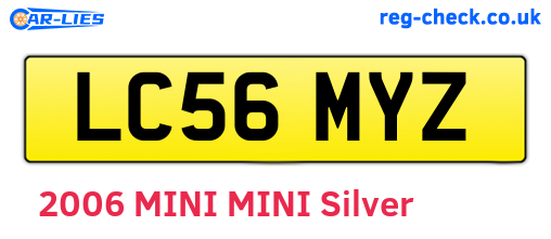LC56MYZ are the vehicle registration plates.