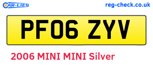 PF06ZYV are the vehicle registration plates.