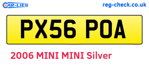 PX56POA are the vehicle registration plates.