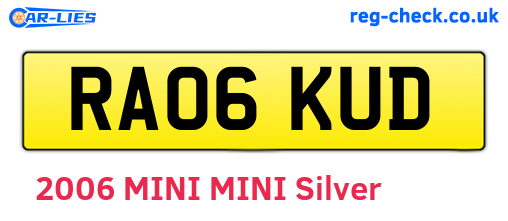 RA06KUD are the vehicle registration plates.