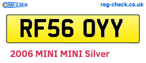 RF56OYY are the vehicle registration plates.