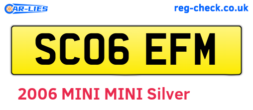 SC06EFM are the vehicle registration plates.