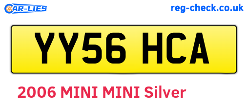 YY56HCA are the vehicle registration plates.