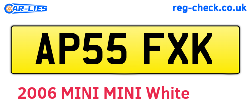 AP55FXK are the vehicle registration plates.
