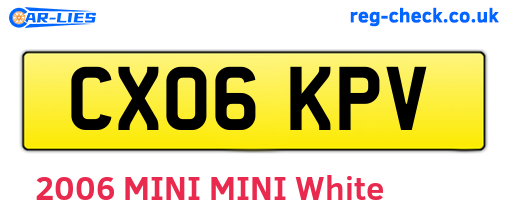 CX06KPV are the vehicle registration plates.