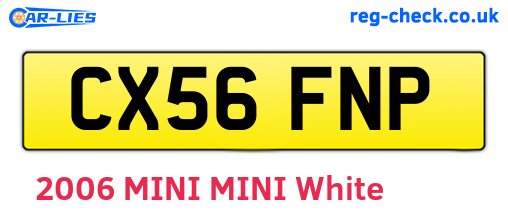 CX56FNP are the vehicle registration plates.