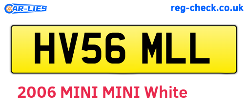 HV56MLL are the vehicle registration plates.