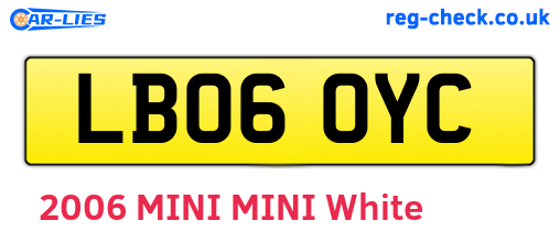 LB06OYC are the vehicle registration plates.