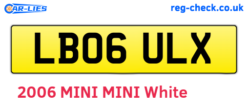 LB06ULX are the vehicle registration plates.