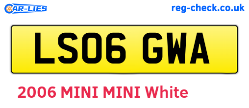 LS06GWA are the vehicle registration plates.