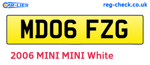 MD06FZG are the vehicle registration plates.