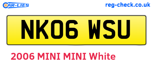NK06WSU are the vehicle registration plates.