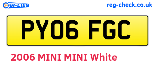 PY06FGC are the vehicle registration plates.
