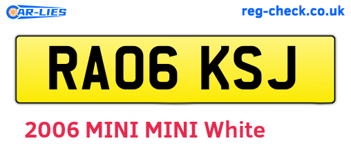 RA06KSJ are the vehicle registration plates.
