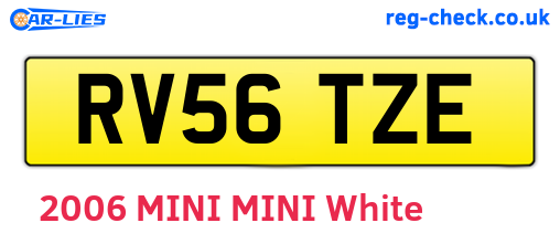 RV56TZE are the vehicle registration plates.